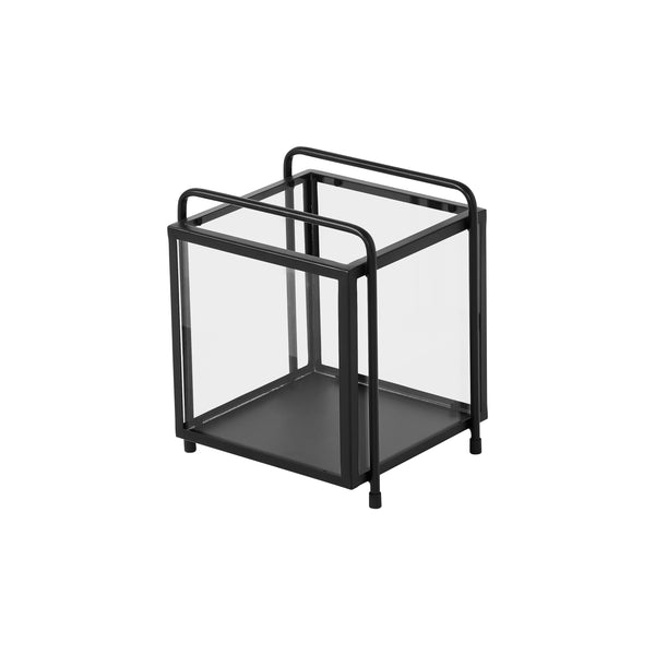 Villum, Lantern, H25xW21.5xD20cm, Black/Clear glass