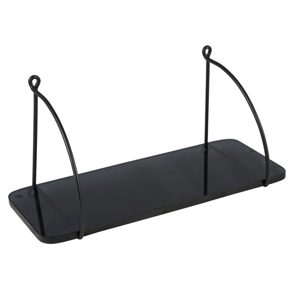 Porter glass, Shelf, H18xW40xD17.5cm, Grey/Black