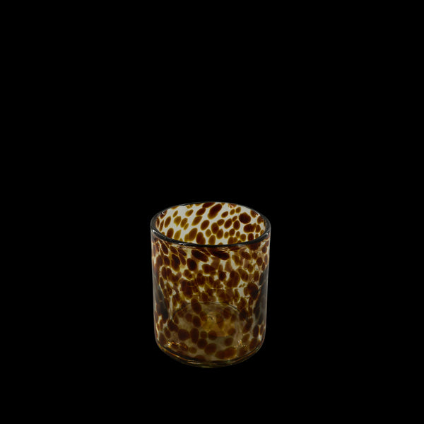 Quis, Candle holder, dia12xH14cm, White/Brown