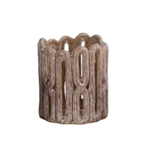 Nightbloom, Lantern, dia18.5xH20.5cm, Light brown