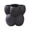 Limestone, Vase, dia18.5xH18xW18.5cm, Black