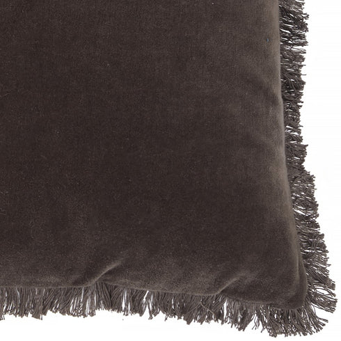 Freya, Cushion Cover, H50xW50cm, Dark Taupe, Fringes