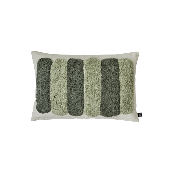 August, Cushion Cover, H40xW60cm, Natural Beige/Green