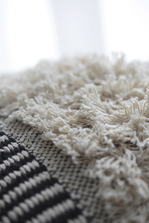 Lisboa, Cushion cover, H45xW45cm, Black/Beige