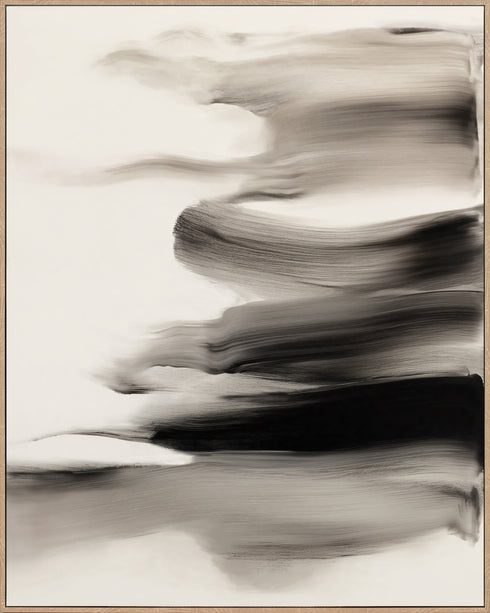 Lightfall, Framed printing bamin canvas, H100xW80xD3.8cm, Black/white