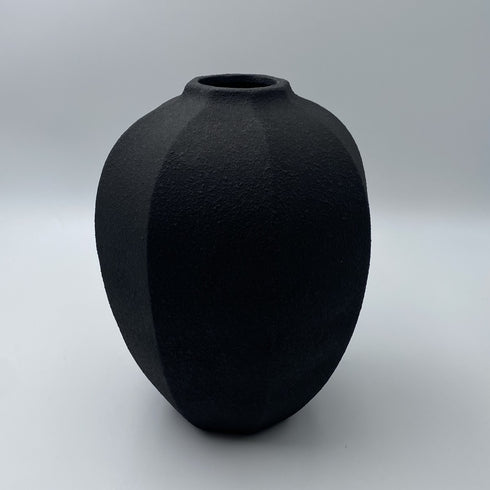 Japandi, Vase, dia25xH34cm, Black