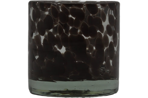 Hana, Candle holder, dia8xH8cm, White/Dark grey