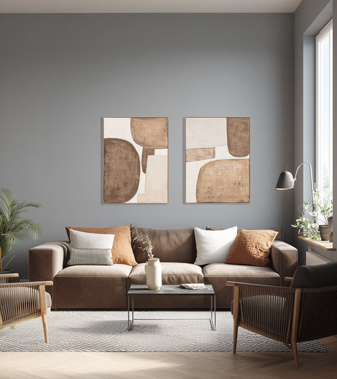 Lior, Painting, H120xW90xD3,8cm, Light brown