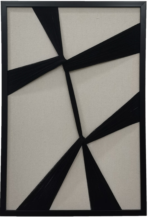 Sunset, Thread Art, L50xH74cm, Beige/Black