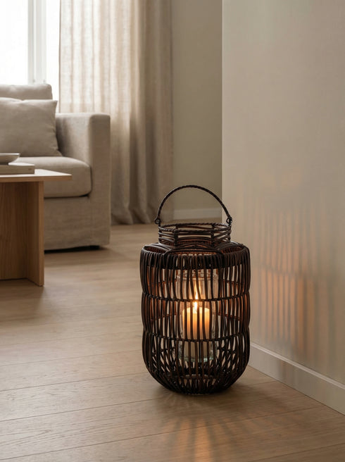 Trace, Lantern, dia26xH41.5cm, Brown