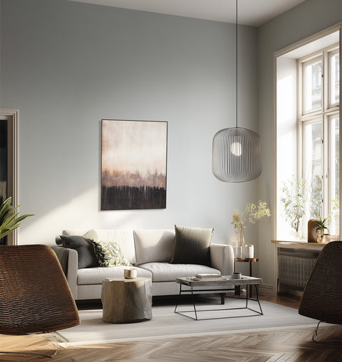 Forest, framed printing on gesso canvas, H120xW90xD4,5cm, Beige/Black