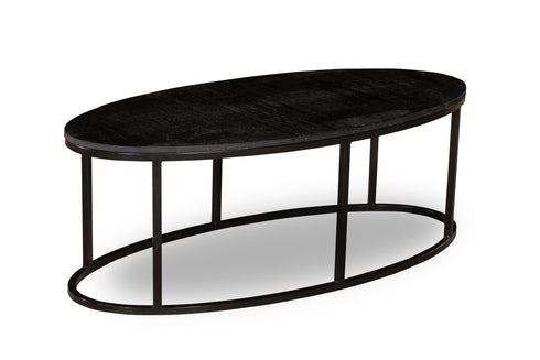 GEO 1008, Oval Coffeetable, 120x56x42cm, Solid Mango Wood Dark