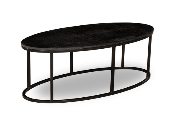 GEO 1008, Oval Coffeetable, 120x56x42cm, Solid Mango Wood Dark