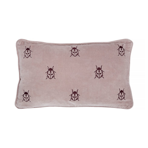 Ladybug, Cushion Cover Cover, H30xW50cm, Dusty Pink, Piping