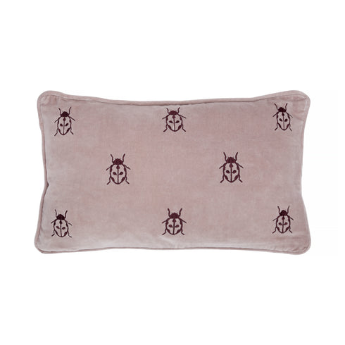 Ladybug, Cushion Cover Cover, H30xW50cm, Dusty Pink, Piping