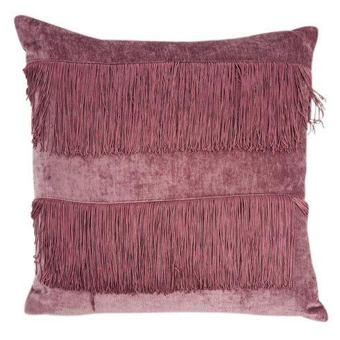 Stefanie, Cushion Cover, W45xL45cm, Plum, Fringes