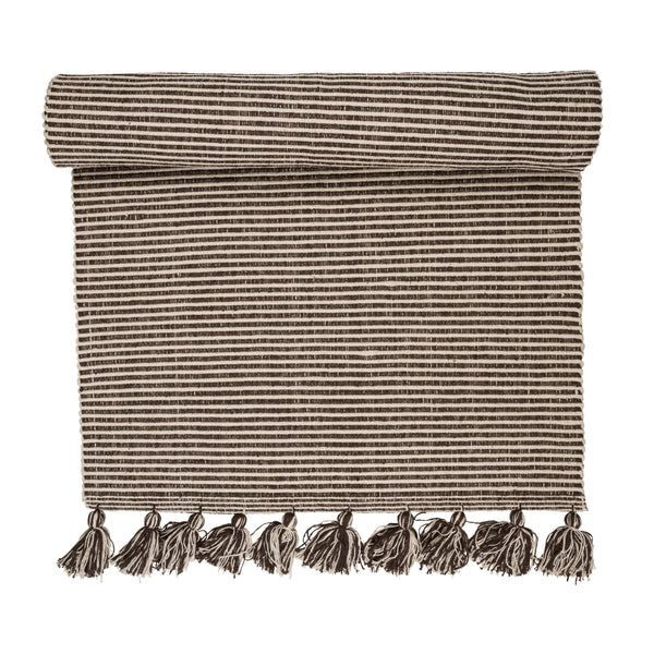 Homer, Carpet, W70xL200 cm, Brown/Off White, Tassels