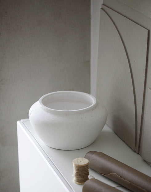 Athena, Pot, dia28xH15cm, White