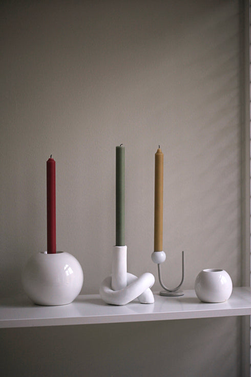 Globe, CandleHolder, dia9xH7.7cm, White