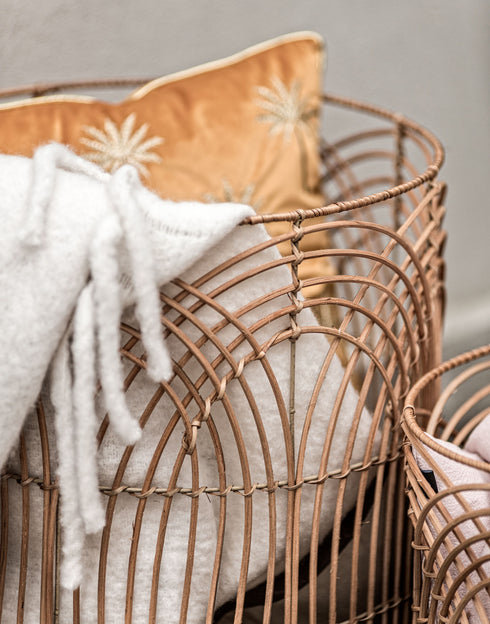 Bilbao, Basket, dia46xH50cm/dia36xH35 cm, Natural