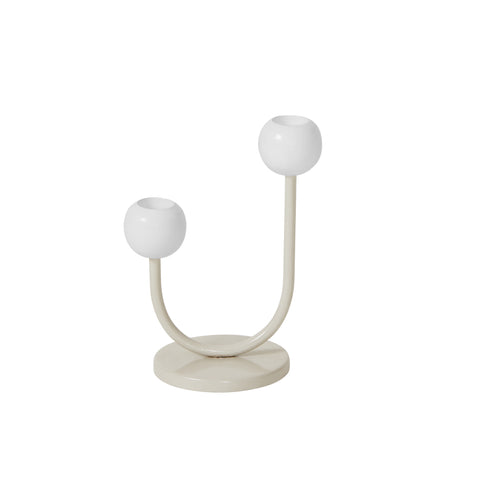 Arch, Candlestick, H15.5xW12xD8cm, Soft Beige/White