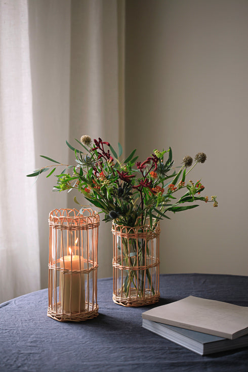Braided, Lantern, H29xD14cm, Natural Brown